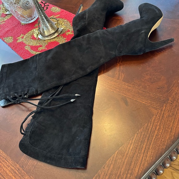 SAM EDELMAN KAYLA OVER THE KNEE SUEDE BLACK HILL SIZE 8 - Picture 3 of 16